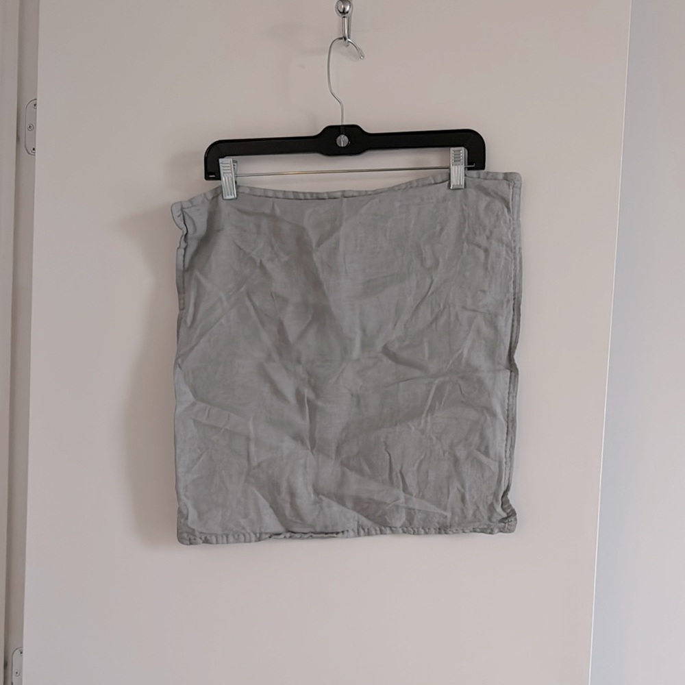 NWT Zara Home Light grey small linen square pillow case